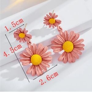 Pink Floral Earrings